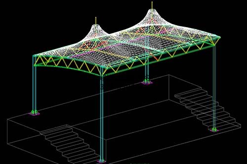 北京朝陽區馬各莊小學領操臺膜結構罩棚