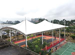 籃球場膜結構頂棚/罩棚/雨棚的優勢有哪些？(圖文)