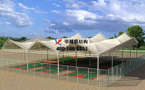 阿勒泰膜結構網球場門球場籃球場（阿勒泰地區第二高級中學“希望籃球訓練營 ）設計施工安裝案例