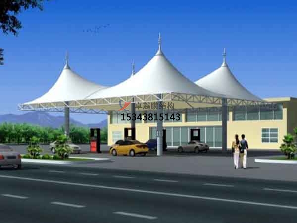 岳陽膜結構加油站頂棚【生產廠家】岳陽加氣站膜結構遮陽棚公司