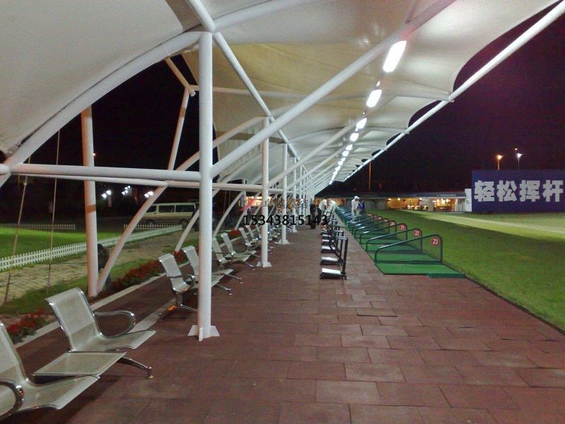 麗江膜結構高爾夫發球臺遮陽棚