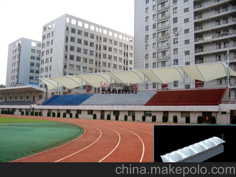 焦作沁陽膜結構生產廠家【看臺雨棚】門球場遮陽棚案例