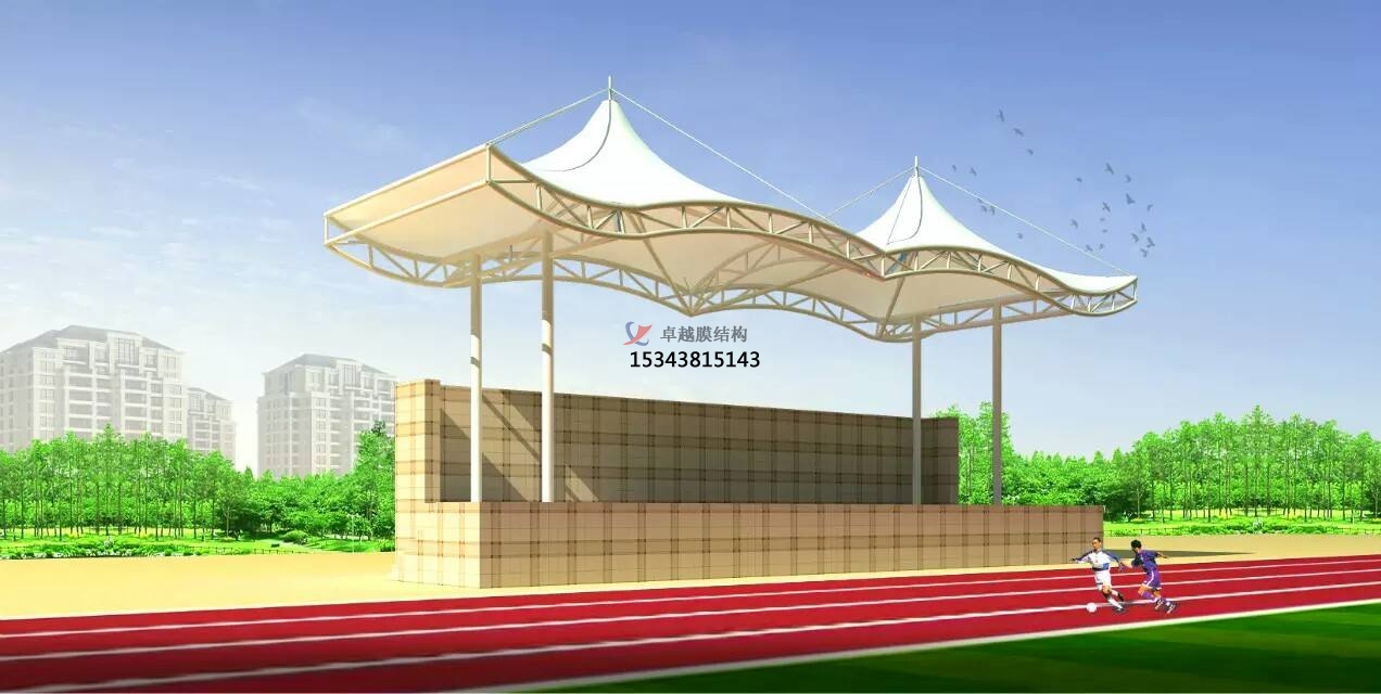 鄢陵體育公園膜結(jié)構(gòu)【看臺雨棚】門球場案例