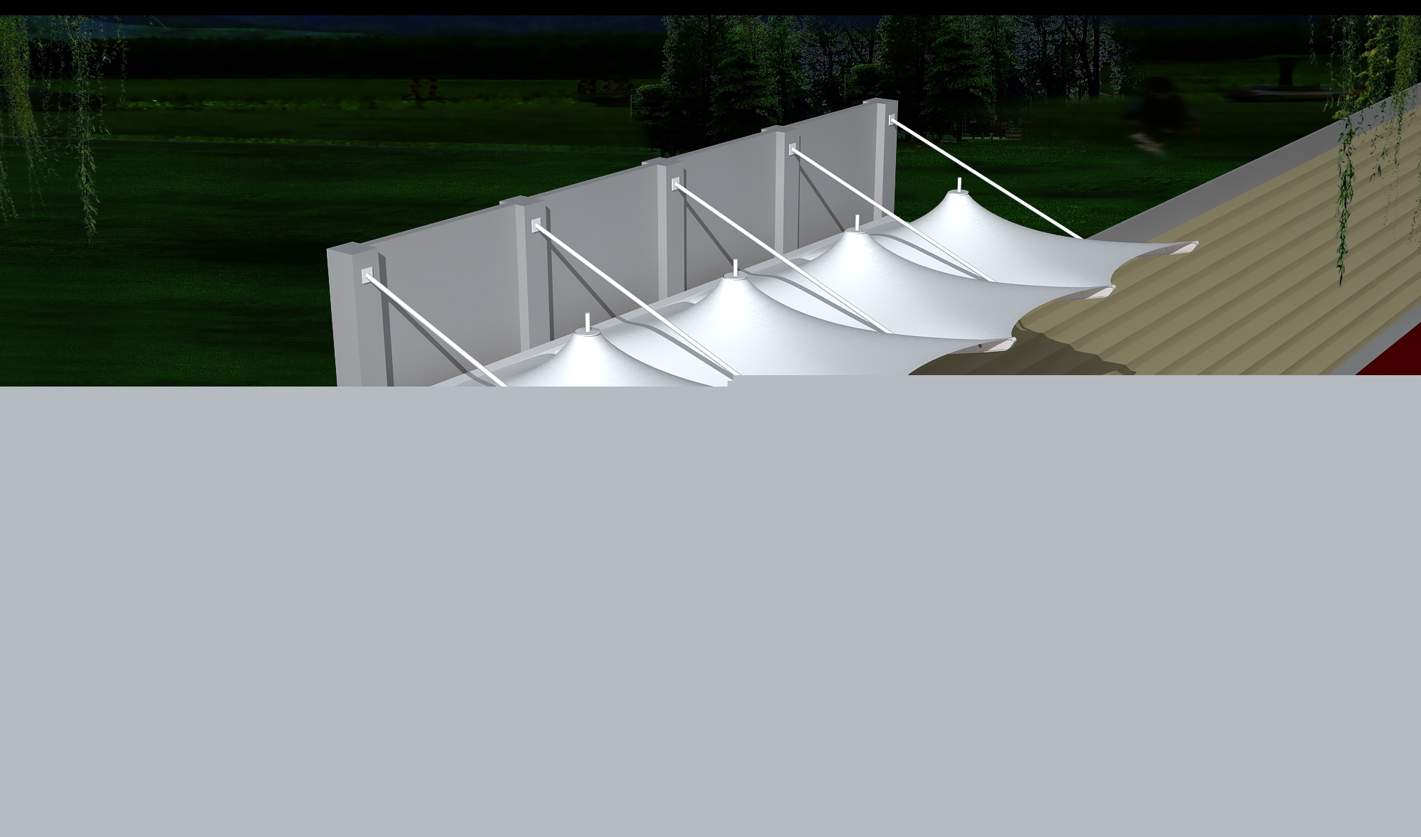 和順體育公園膜結構【看臺雨棚】門球場案例