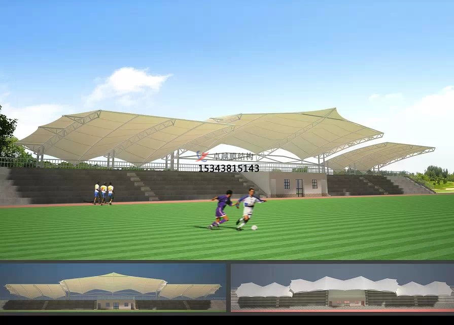 運城芮城公園景觀膜結(jié)構(gòu)遮陽棚【看臺雨棚廠家】門球場案例