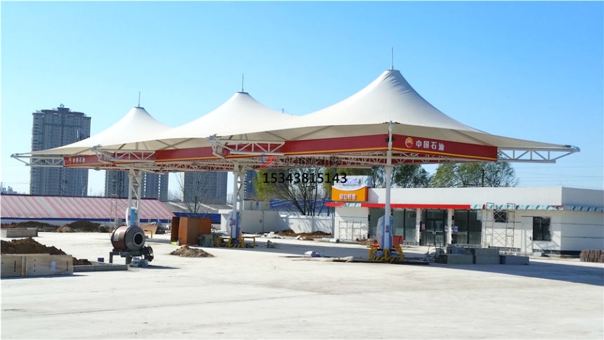 通遼加油站罩棚施工/加氣站雨棚設計安裝/充電站生產廠家