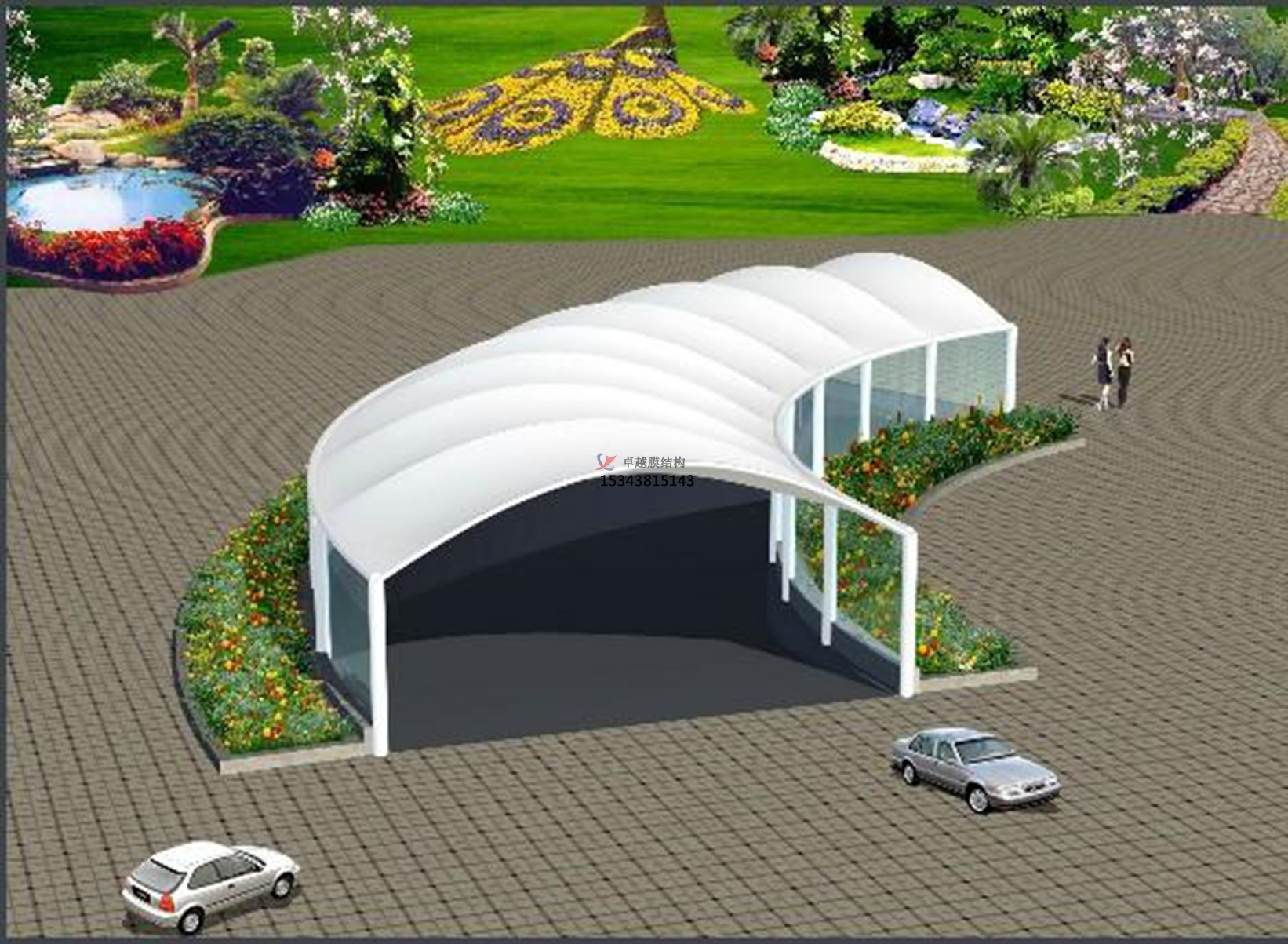 濮陽(yáng)地下車(chē)庫(kù)入口膜結(jié)構(gòu)案例