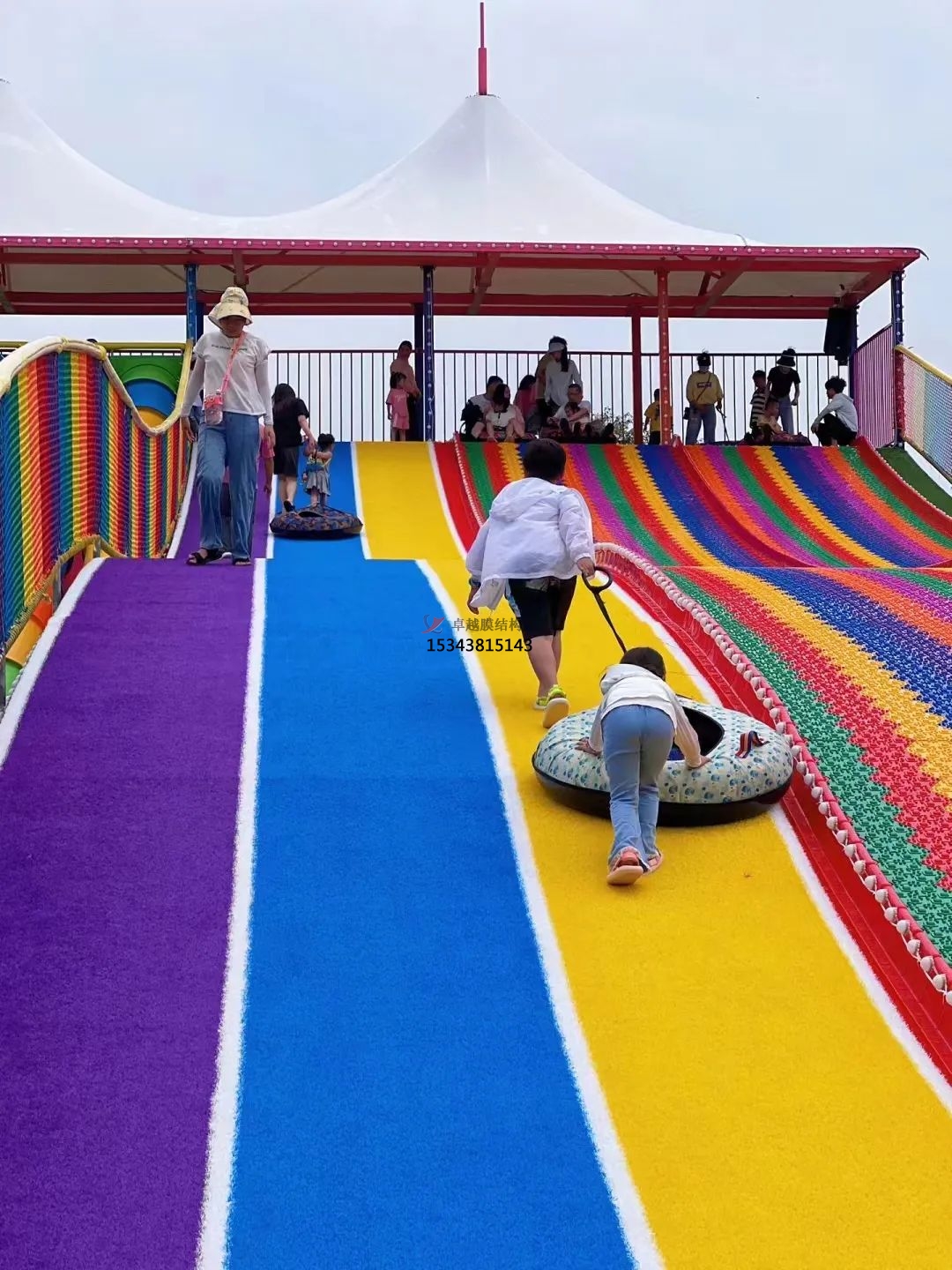 周口商丘兒童樂園彩虹滑道遮陽棚生產