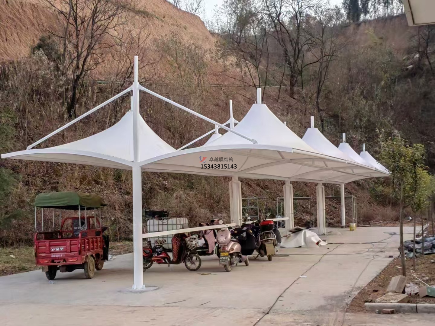 株洲雙邊<font color='red'>膜結構車棚</font>——株洲膜結構公司【專業廠家】