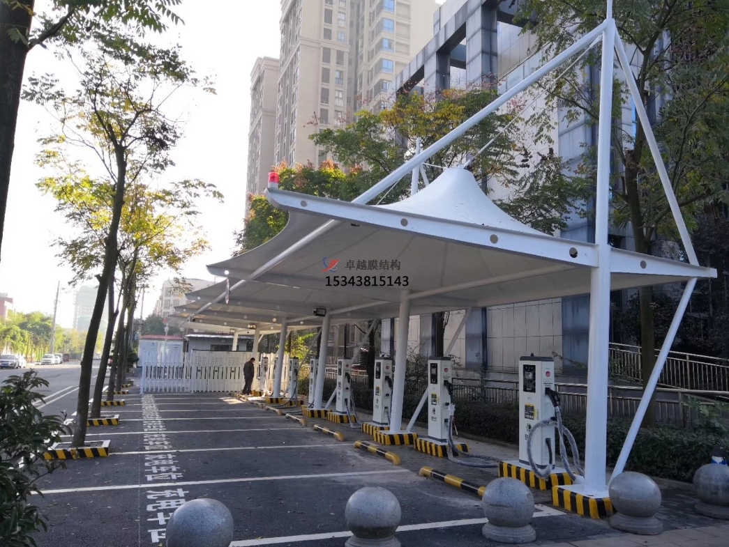 仙桃充電樁車棚——仙桃膜結構公司專業廠家