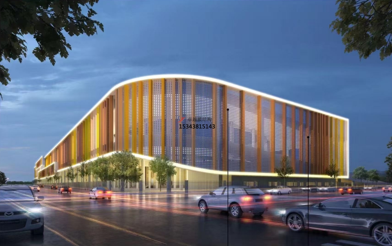 廊坊水產物流園織物幕墻項目——網格膜結構專業廠家