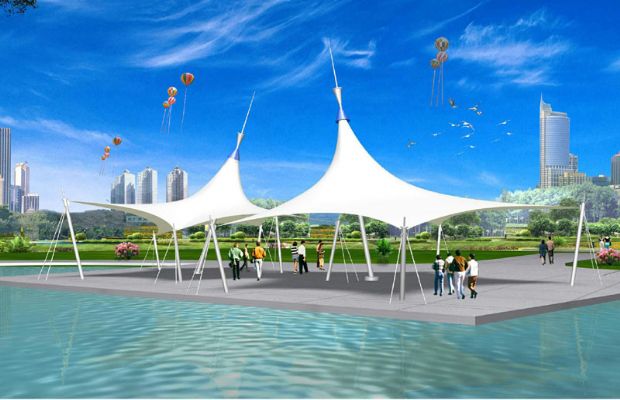 上海張拉膜遮陽棚生產廠家設計施工【上海財經大學張拉膜遮陽棚】等項目